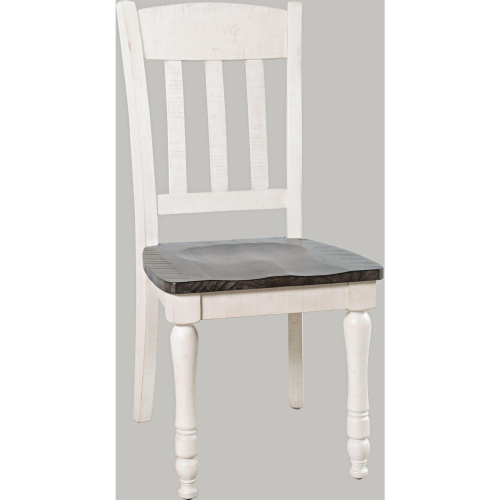 Madison County Slatback Dining Chair in Pine & Vintage White & Barnwood (Set of 2)